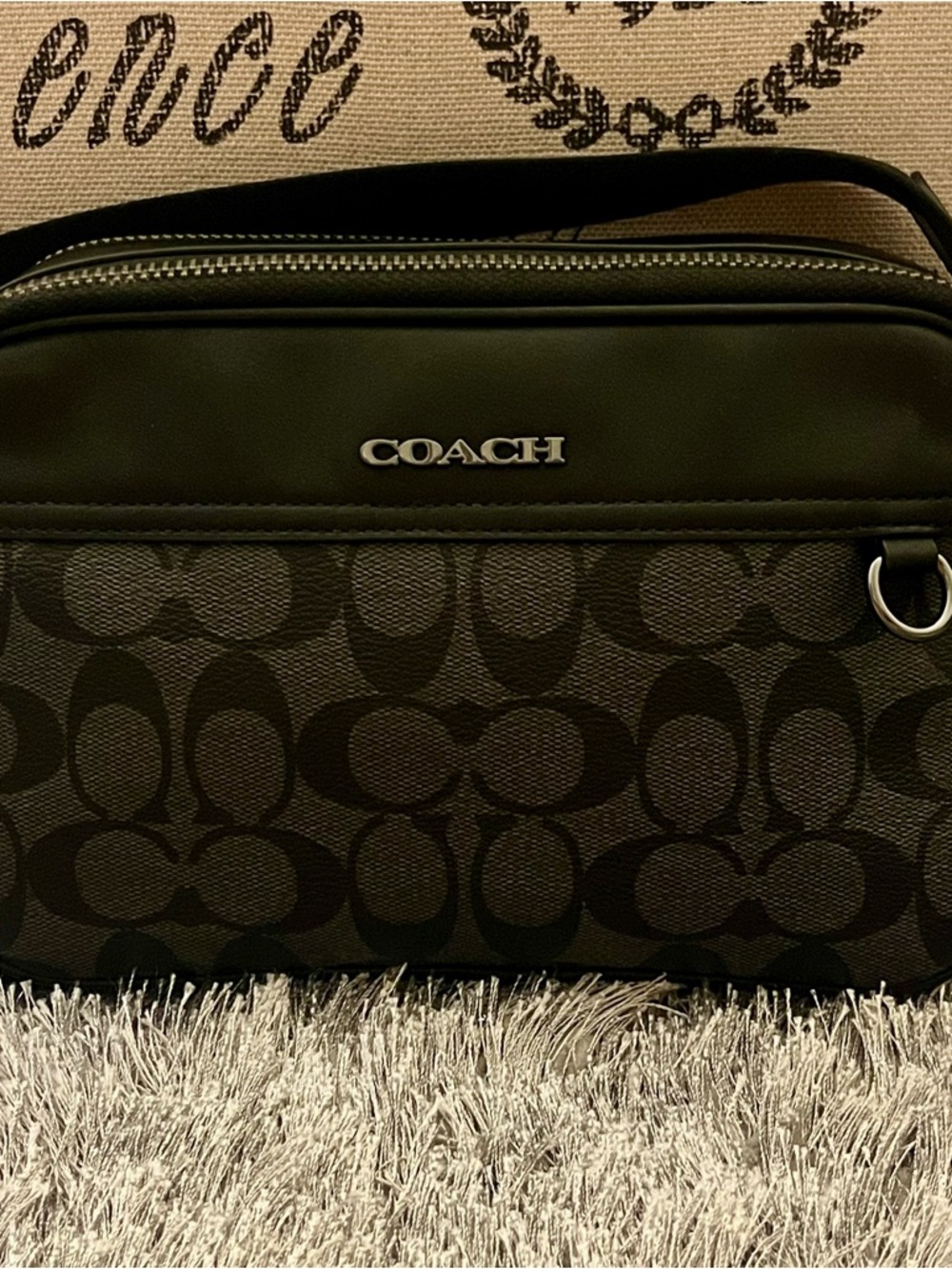 Coach Black Signature Messenger Bag - Picture 7 of 14